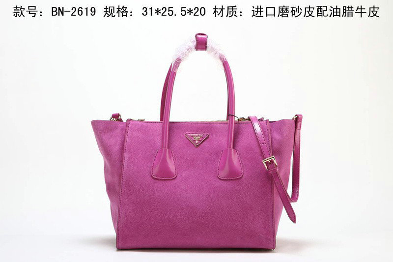 2014 Prada Suede Leather Tote Bag BN2619 lightpurple